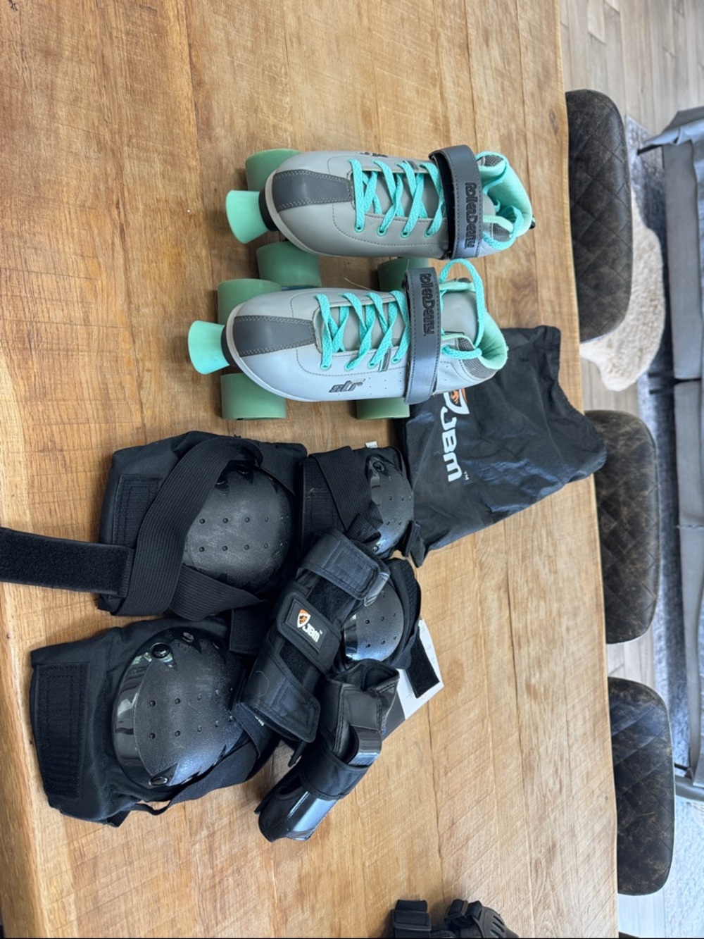 Roller Derby Women's Mint and Gray Quad Roller Skates by Roller Derby